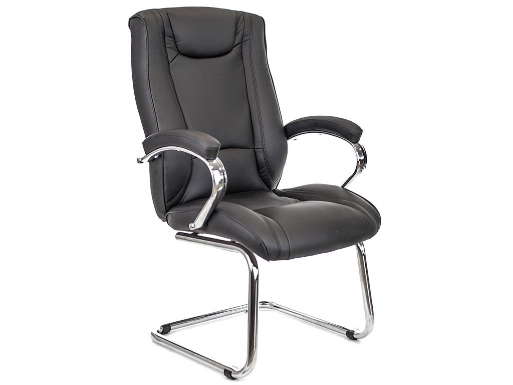 Кресло посетителя bond экокожа черная